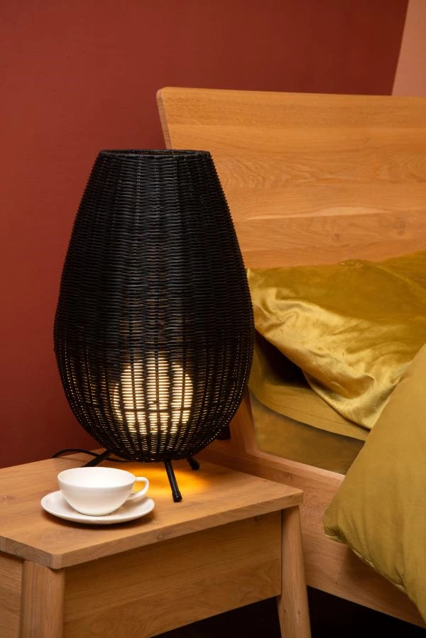 Lucide COLIN - Lampe de table - Ø 30 cm - 1xG9 - Noir - ambiance 2